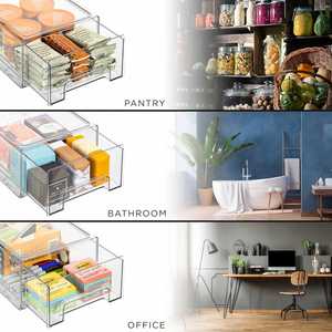 Cajones Extraíbles para Refrigerador, Caja de Almacenamiento Apilable para Refrigerador, Contenedores Organizadores Transparentes para Despensa - Product Image 2