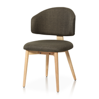 Chaise de salle à manger empilable ergonomique moderne en bois massif, avec siège rembourré et design confortable, mobilier de maison en promotion