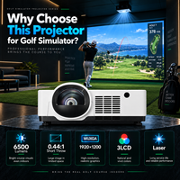 Projecteur de projection immersif professionnel 6500 lumens 0.44:1 à courte focale WUXGA 3LCD laser pour simulation de golf