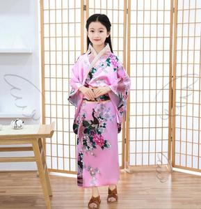 Robe de kimono traditionnelle japonaise pour filles Ecowalson, robe de yukata en satin de soie de luxe, robe de bain orientale avec <span class=keywords><strong>obi</strong></span> - Product Image 3