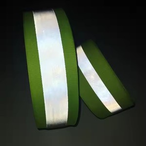 100% Polyester Customizable Safety Tapes Fluorescence High Visibility 4x2cm <b>Reflective</b> <b>Material</b> Increased Webbing Reflectivity - Product Image 3