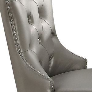 Ensemble de 2 chaises d'appoint extensibles en cuir PU massif DB, couleur champagne, capitonnées, style farmhouse, pour salle à manger, meubles de maison - Product Image 4