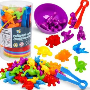 Jeu éducatif sensoriel de reconnaissance des animaux dinosaures pour enfants, tri des couleurs &amp;   Jouet de comptage pour enfants, jouet pour bébé, jeu de correspondance des formes - Product Image 1