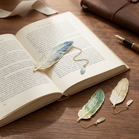 Marque-page créatif en métal en forme de plume, fournitures de bureau et scolaires, cadeau amusant, articles de papeterie