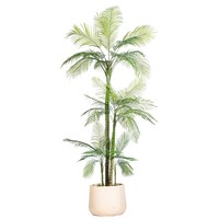 Palmier artificiel de 8 pieds, feuilles de palmier réalistes, tronc naturel, plante tropicale artificielle pour la décoration intérieure, le bureau, la terrasse extérieure