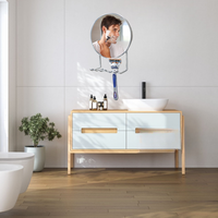 Miroir de rasage portable de 6 pouces avec cadre métallique personnalisé, grossissement 3X, conception à ventouse pour salle de bain ou hôtel