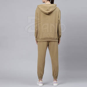 Conjunto Deportivo de Invierno para Mujer de Primera Calidad, Diseño Casual de Dos Piezas con Capucha, Mangas Largas, Patrón Liso, Tela de Lona Transpirable - Product Image 3