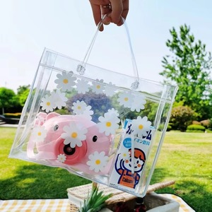 Transparent Clear PVC Shopping Tote <b>Bag</b> Custom Printed <b>Waterproof</b> Travel Gift Packaging Carry <b>Bag</b> - Product Image 3