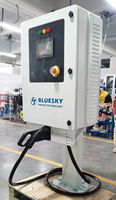 Cargador Rápido de CC Bluesky de 60KW para Montaje en Pared con Conectores Triples CCS GBT Chademo, OCPP1.6, Nuevo, IP55, Comercial, para Estacionamiento Exterior