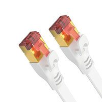 Kabel Ethernet SFTP Cat8 Kecepatan Tinggi 26AWG Tembaga Murni Pelindung Ganda Kawat Jaringan Berlapis Emas 24K dengan Konektor RJ45 untuk Pusat Data