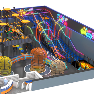 Aoleao Custom Neon Sports Trampoline Park with <b>Slide</b> Set Activity Play Zone for Kids Shopping Mall CE TUV Certified - Product Image 2