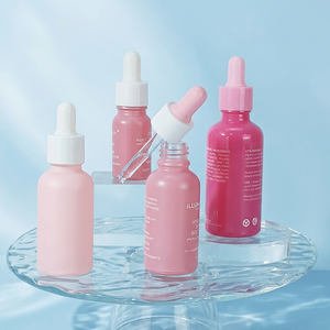 Flacon compte-gouttes rond en verre rose pour sérum, 2 onces, 30 ml, 100 ml, flacon compte-gouttes en verre rose doré pour les yeux, flacon compte-gouttes rose pour cosmétiques - Product Image 1
