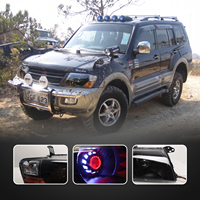 COYA Pajero V73 pour Montero Shogun V75 V77 1999-2006 : Amélioration des feux Demon Eyes Bi-LED RGB à changement de couleur avec contrôle par application, Plug-n-Play