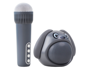 Nhà Máy Ban Đầu Con Chó Màu Xám Mini Xách Tay Karaoke Loa Với Một Microphone Cho Bé Trai Và Cô Gái - Product Image 3