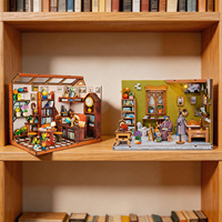 Miniature de chalet DIY pour puzzle 3D, assemblage en bois, scène miniature, ornement, cadeau, jouet, à partir de 14 ans, emballage en boîte colorée