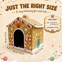 Casa Rascador para Gatos con Diseño Personalizado, Fácil de Montar, de Cartón Corrugado, Cama para Gatos de Interior, Suministro al por Mayor