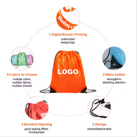 Sac à dos de voyage et de sport en polyester OEM Sac de sport étanche avec logo personnalisé Sac à cordon réfléchissant promotionnel pour remise en forme