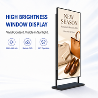 Écran publicitaire sur pied pour vitrine de magasin, Android 24/7, 55 pouces, écran HD ultra haute luminosité pour la promotion