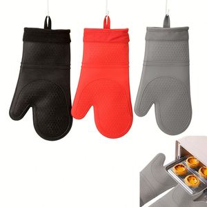 Gants de cuisine en silicone pour barbecue, sans BPA, gants de cuisson doux, résistants à la chaleur, mitaines de four en silicone - Product Image 1