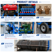 Foreuse Hydraulique de Puits d’Eau de 35 HP, Profondeur de Forage de 150 m, Machine Portable pour l’Irrigation Agricole
