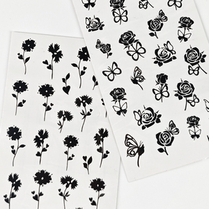 Tatouages temporaires en gros, petits motifs de roses noires, autocollants floraux imperméables pour le visage, le corps et les doigts, pour femmes, festivals et usage quotidien - Product Image 5