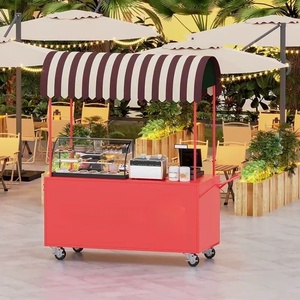Petit chariot de vente ambulant à trois roues pour l'extérieur, idéal pour le café, les hot-dogs, la crème glacée, la restauration rapide, la charcuterie et les stands de limonade - Product Image 6