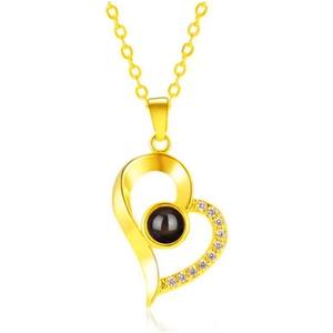 Collier avec pendentif en laiton plaqué or 18 carats avec projection de photo personnalisée, chaîne à maillons - Bijoux tendance unisexe pour la fête, pour la vente en dropshipping - Product Image 3