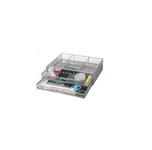Wholesale Mesh Metal Desk Organizer Monitor <b>Stand</b> Riser <b>PC</b> Laptop Notebook Printer Holder with Pull Out Storage Drawer - Product Image 5