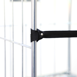 Có Thể Gập Lại 3 Mặt Thép Siêu Thị <span class=keywords><strong>Nestable</strong></span> Lưu Trữ Kim Loại Mạ Kẽm Cán Xe Đẩy Với Nắp - Product Image 6