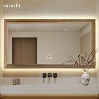 Miroir intelligent de style médiéval Wabi-Sabi vintage, éclairage LED, lentilles argentées haute définition, miroir mural éclairé, miroir solide