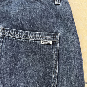 Jeans a carota personalizzati blu scuro larghi con nastro bianco e nero con cuciture uniche Casual stile classico pantaloni 2025 abbigliamento - Product Image 5