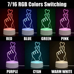 Sweet Dreams 3D Illusion Acrylic Lamp Laser Night Light Acrylic Mood Light With Base - Product Image 2