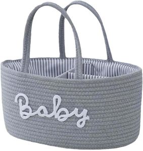 Custom Pattern Modern Cotton Rope Folding Diaper Basket Dry Wet Separation Storage with Removable Lining for Laundry Use - Product Image 1