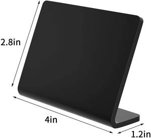 Paquete de 10 letreros de pizarra acrílicos ecológicos plegables AITEE Clear Mini Tabletop Small L-Shaped Blackboard - Product Image 1