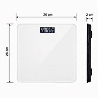 Balance numérique en verre trempé de haute précision avec grand écran LCD pour le suivi du poids et le fitness à domicile (vente en gros)