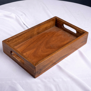 Plateau à bijoux en bois naturel fait main, design moderne et luxueux, compatible lave-vaisselle, pour le rangement du café, du thé, des collations, de la nourriture, sur la table à manger - Product Image 1