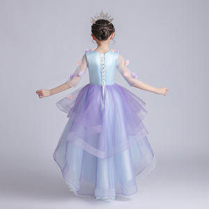 Robe de bal violette pour filles Robe de mariage à fleurs pour enfants Piano Performance Outfit Fluffy Gaze Dentelle <span class=keywords><strong>D</strong></span>écorée Fleur Fée Été - Product Image 5
