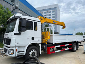Camion de fret Shacman L3000 4x2 avec grue à flèche rigide, véhicule de transport de matériaux hydraulique auto-chargeur, à vendre - Product Image 3
