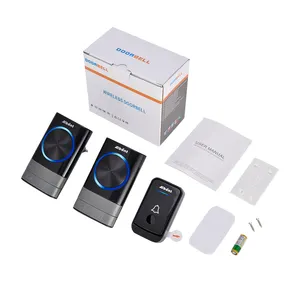 Digital Smart Wireless Doorbell Waterproof Chime Ring Home Intelligent Time View Door Bell With Touch Button