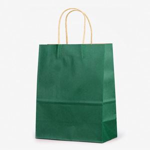 Hot Selling Dark Green <b>Scarf</b> Packaging Kraft Paper Bags With Handles - Product Image 1
