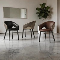 Chaise de cuisine moderne en cuir synthétique, chaises de salle à manger au design minimaliste pour la maison, les appartements, les salons, les restaurants