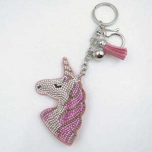 Nuevo Llavero de Unicornio de Dibujos Animados con Diamantes de Imitación y Borla de Cristal, Colgante de Moda para Bolsos - Fabricante - Product Image 4