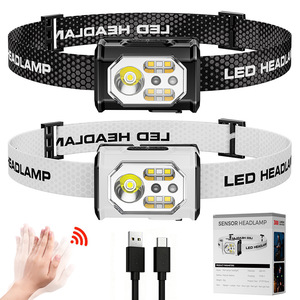 Linterna Frontal LED Recargable, Ultra Brillante, de Larga Duración, Portátil, con Sensor, Regulable, Multicolor, para Pesca, en Oferta - Product Image 1