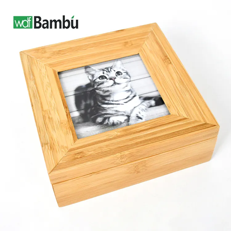 WDF High Quality bamboo Keepsake Cremation Urn Pet Caskets Coffins box and Caskets for pets