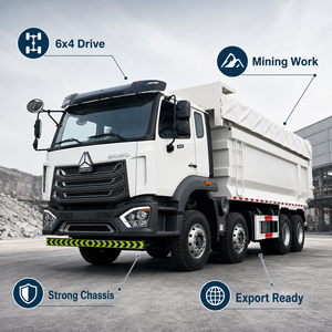 รถดัมพ์มือสอง Sinotruk Howo NX 8x4 351-450 แรงม้า ยูโร 2 เครื่องยนต์ดีเซล Weichai สำหรับงานขนส่งในเหมือง รับน้ำหนักได้ 50+ ตัน มีสินค้าในสต็อก - Product Image 1