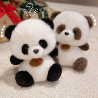 Collection adorable de peluches panda, peluches réalistes noires et brunes, poupées en peluche panda pour les amoureux des animaux, cadeau parfait