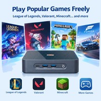 HelorPC Mini Bilgisayar AMD R3 R5 R7 R9 İşlemci, Çift LAN 1 1 DP 1 Tip-C DDR4 ile Ev Ofis Oyun Eğlencesi için