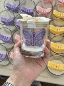 Wholesale Custom Luxury Wedding Soy Wax Scented <strong>Candles</strong>, Exquisite Purple &amp; <strong>Pink</strong> Butterfly <strong>Candles</strong> with Lids for Baby Showers - Product Image 3