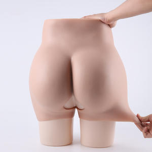 Plus Size Kunstmatige Elastische Bil Neppe Siliconen Bil Broek Heupversterker Crossdressing Ondergoed Met Open Kruis - Product Image 1