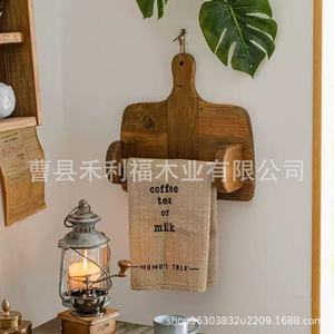 Solid Wood Wall Mounted Toilet <b>Paper</b> Holder <b>Kitchen</b> Towel Rack Storage Organizer Rectangle Shape Multifunctional Decorative Rack - Product Image 3